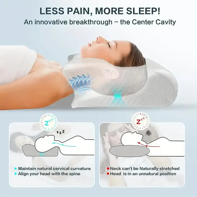 RestAlign™ – Ergonomic, Memory Foam Pillow - Your Pathway to Restful Nights!